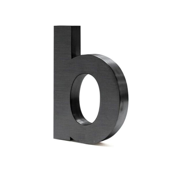 3-D Hausnummer "b" anthrazit 20cm Arial rostfrei und wetterfest
