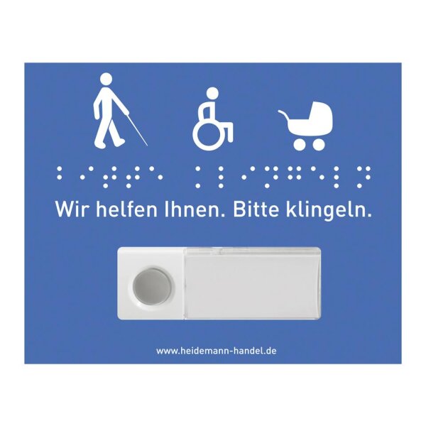 Service Schild für Funkgongs HX Blindenschrift aus Hartschaum