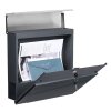 Moderner Briefkasten Edelstahl Anthrazit mit Zeitungsfach Wandbriefkasten
